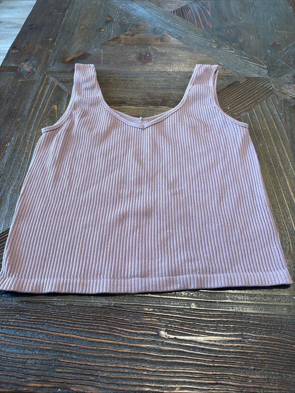 Ribbed Tank Top - Lavender Grey